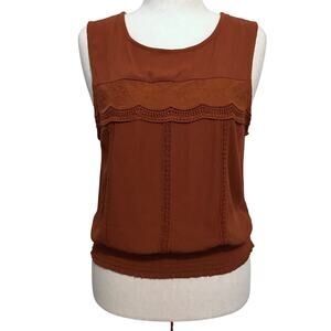 Selfie NWT Brown Sleeveless Blouse Juniors M